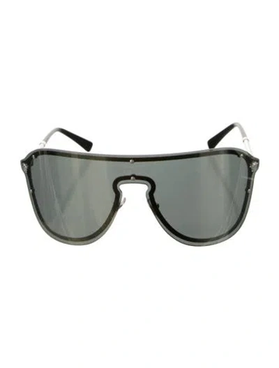 Pre-owned Versace Shield Tinted Sunglasses In Black