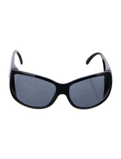 Pre-owned Versace Shield Tinted Sunglasses In Black