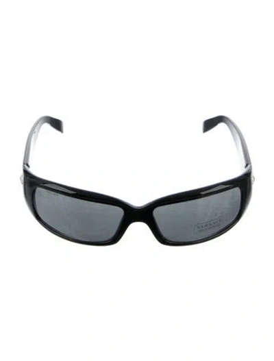 Pre-owned Versace Shield Tinted Sunglasses In Black