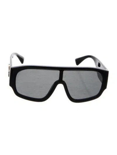 Pre-owned Versace Shield Tinted Sunglasses In Black