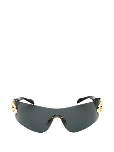 Versace Shield-frame Sunglasses In Black