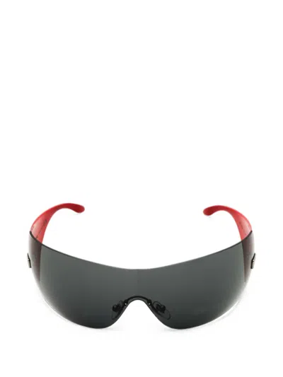 Versace 0ve2054 Shield Grey Gradient Sunglasses In Gray