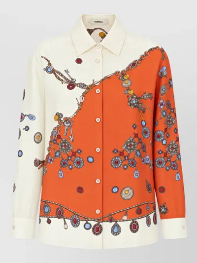 Versace Shirt In Orange