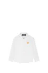 Versace Boys White Cotton Medusa Shirt In Bianco Oro