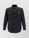 Versace Black Wool Cavalry Blouson Overshirt In Black