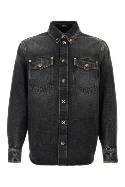 VERSACE VERSACE BLACK DENIM SHIRT