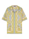 Versace Baroque Coupe Des Dieux Bowling Shirt In Grey