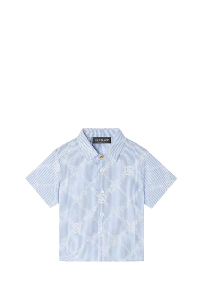 Versace Kids' Shirt In White+light Blue