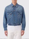 Versace Jacket Long Sleeves Elasticated Hem Chest Pockets In Blue