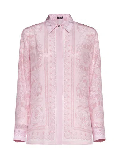 Versace Shirt In Pale Pink