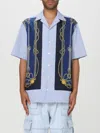 Versace Nautical-print Striped Shirt In Blau