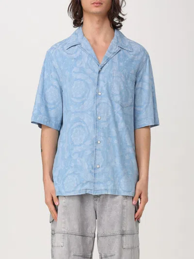 VERSACE SHIRT VERSACE MEN COLOR BLUE,G29350009