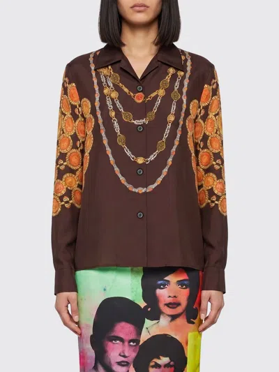 Versace Shirt Woman  In Brown