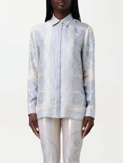 VERSACE SHIRT VERSACE WOMAN COLOR SILVER,G58136097
