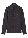 Versace Gray Barocco Jacquard Overshirt In Black