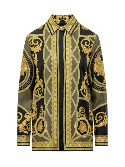 Versace Shirt With La Coupe Des Dieux Print In Black