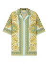 Versace Baroque Print Front Pocket Short Sleeves Shirt In Multi