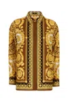 Versace Barocco Silk Shirt In Gold