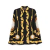 Versace Cameo Silk Long-sleeved Shirt In Black