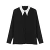 Versace Women Informal Shirt Responsible Silk Crepe De Chine In Black