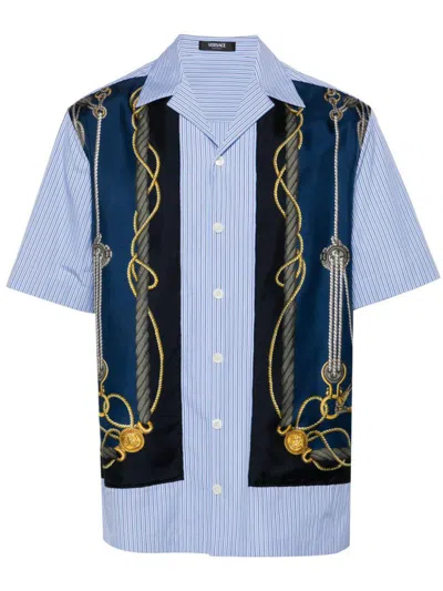 Versace Shirts In Bluegold