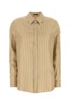 Versace Women Printed Silk Shirt In Bonegold