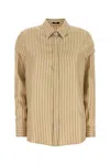 Versace Women Printed Silk Shirt In Bonegold