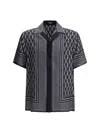 Versace Pattern-printed Short-sleeved Shirt In Gray