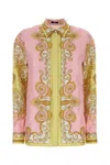 Versace Pattern-printed Long-sleeved Shirt In Pink