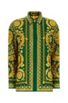 Versace Barocco-print Silk Shirt In Multi