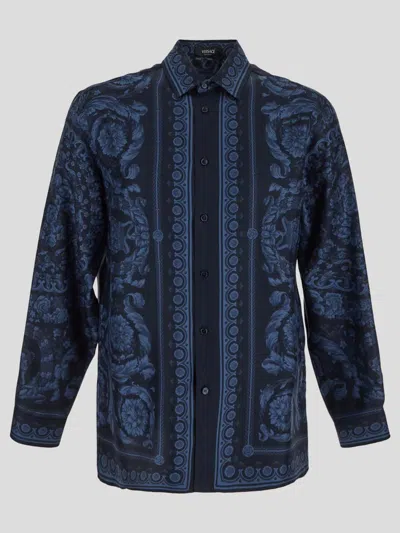 Versace Shirts In Navyblue