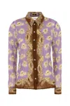 Versace Poppies Print Crinkled Crepe Button-up Shirt In Printed