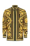 Versace Ornate Baroque Patterned Shirt In Yellow