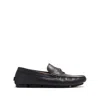 Versace Medusa-plaque Leather Loafers In Black