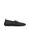 Versace Villa Loafers In Calfskin Leather In Black