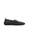 Versace Villa Loafers In Calfskin Leather In Black