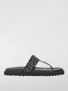 Versace Logo Strap Open Toe Rubber Sole Sandals In Black