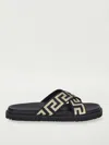 Versace Greca Sandals In Black