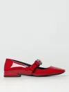 Versace Gianni Ribbon Ballerines In Red