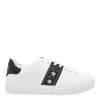Versace Greca Studded Leather Sneakers In White