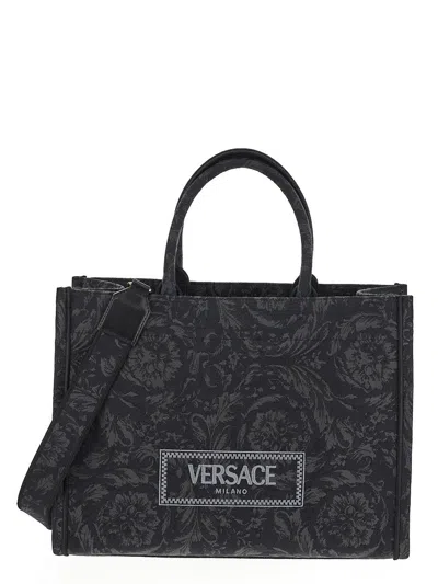 Versace Shopper Athena Barocco In Black