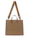 Versace Shopper Bag With Allover Logo In Multi