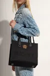 Versace Shopper Bag With Logo In Black