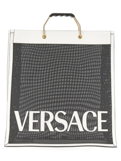 Versace Shopper Bag With Logo In White