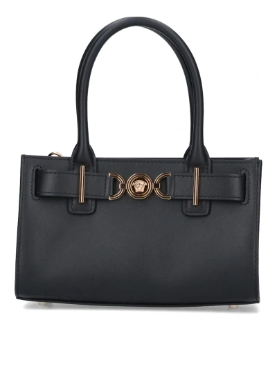 Versace Shopper Hand Bag In Black