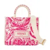 Versace Petit Fourre-tout En Raphia Barocco Athena In Pink