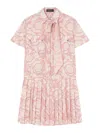Versace Barocco Athena Pleated Minidress In Nude & Neutrals
