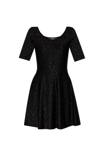 Versace Medusa Jacquard Mini Dress In Black