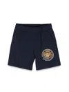 Versace Medusa Head-embroidered Cotton Shorts In Blue