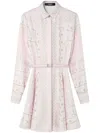Versace Barocco Chain Pattern Mini Shirt Dress